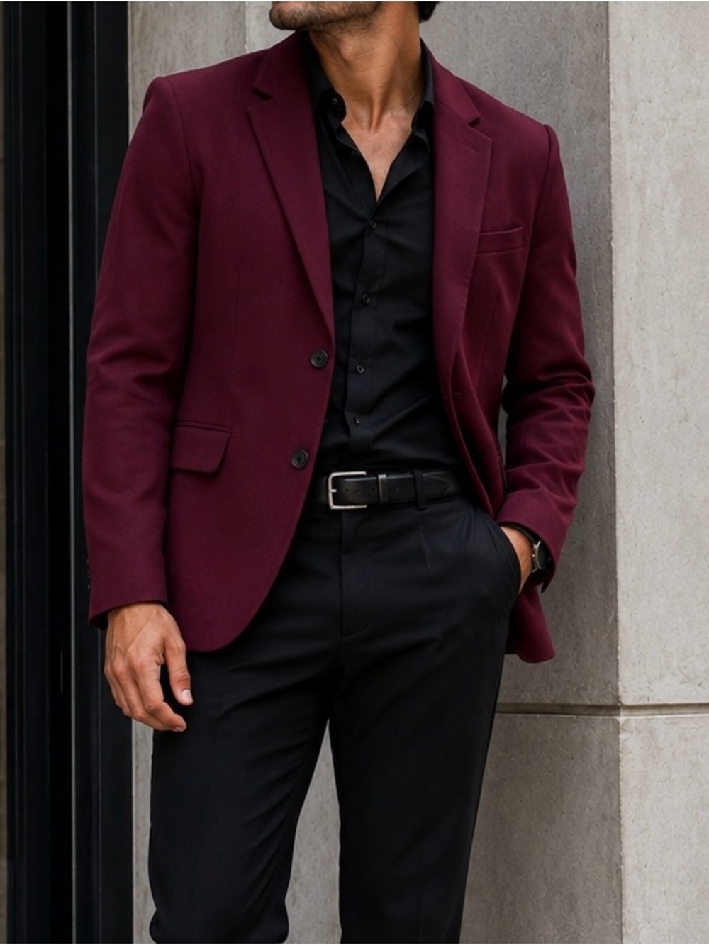jf j.ferrar Men's Burgundy Sport Coat